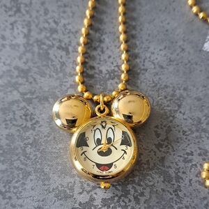 Vintage Goldtone Mickey Mouse Pendant Watch
